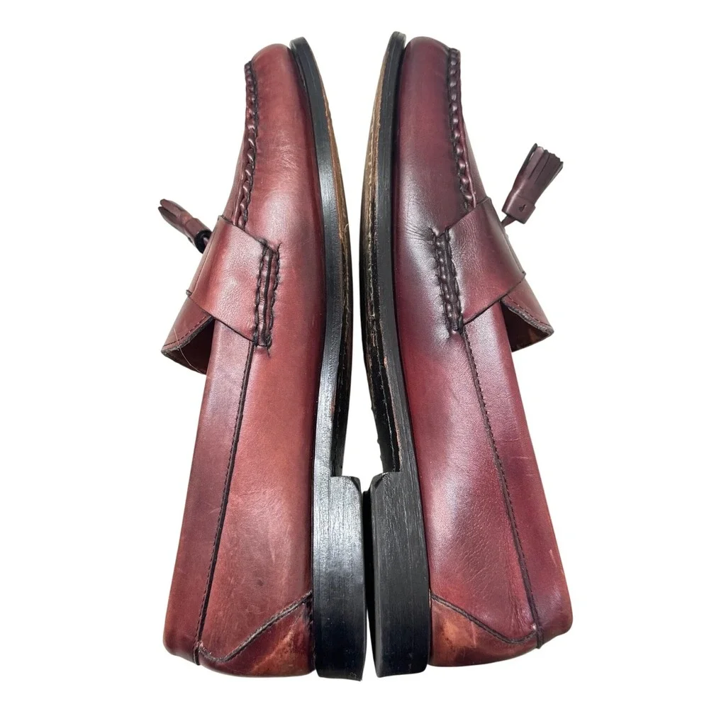 Allen Edmonds Schreier Tassel Loafers Men 10‎ D Burgundy Leather 50193